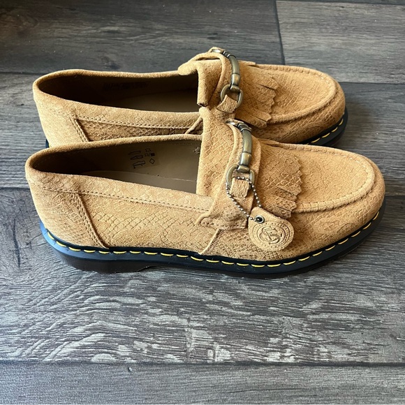 Dr Martens Adrian Snaffle Repello Python Emboss Suede Loafers Brown Size 12 - Picture 2 of 11